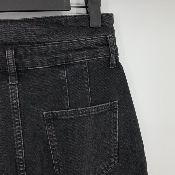 Anthropologie Pilcro Skirt Black Denim Button Front Paperbag Waist - Picture 13 of 14